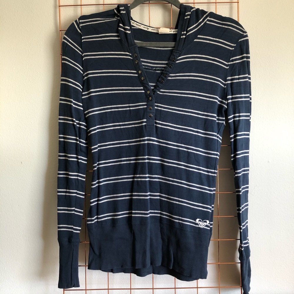 ROXY | Striped Henley Hoodie